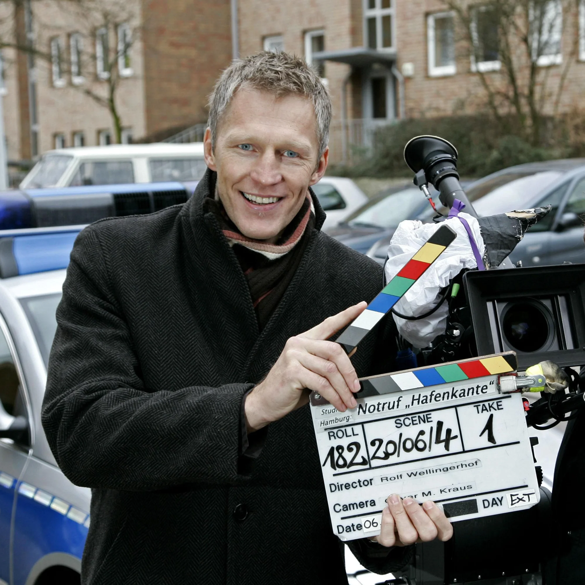 Holger Vehren am Filmset "Notruf Hafenkante"